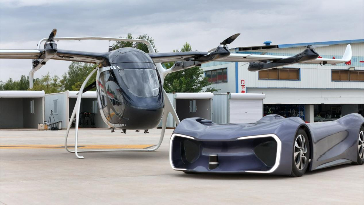 Modular Flying Car passenger eVTOL prototype modular aircraft and vehicle Modular Flying Car passenger eVTOL prototype modular aircraft and vehicle